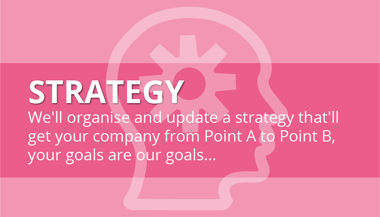 Strategy Icon With Description Of The Service With - Graphic Design (771x440), Png Download