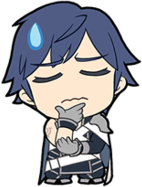 Thinking Chrom Emoji - Cartoon (600x707), Png Download