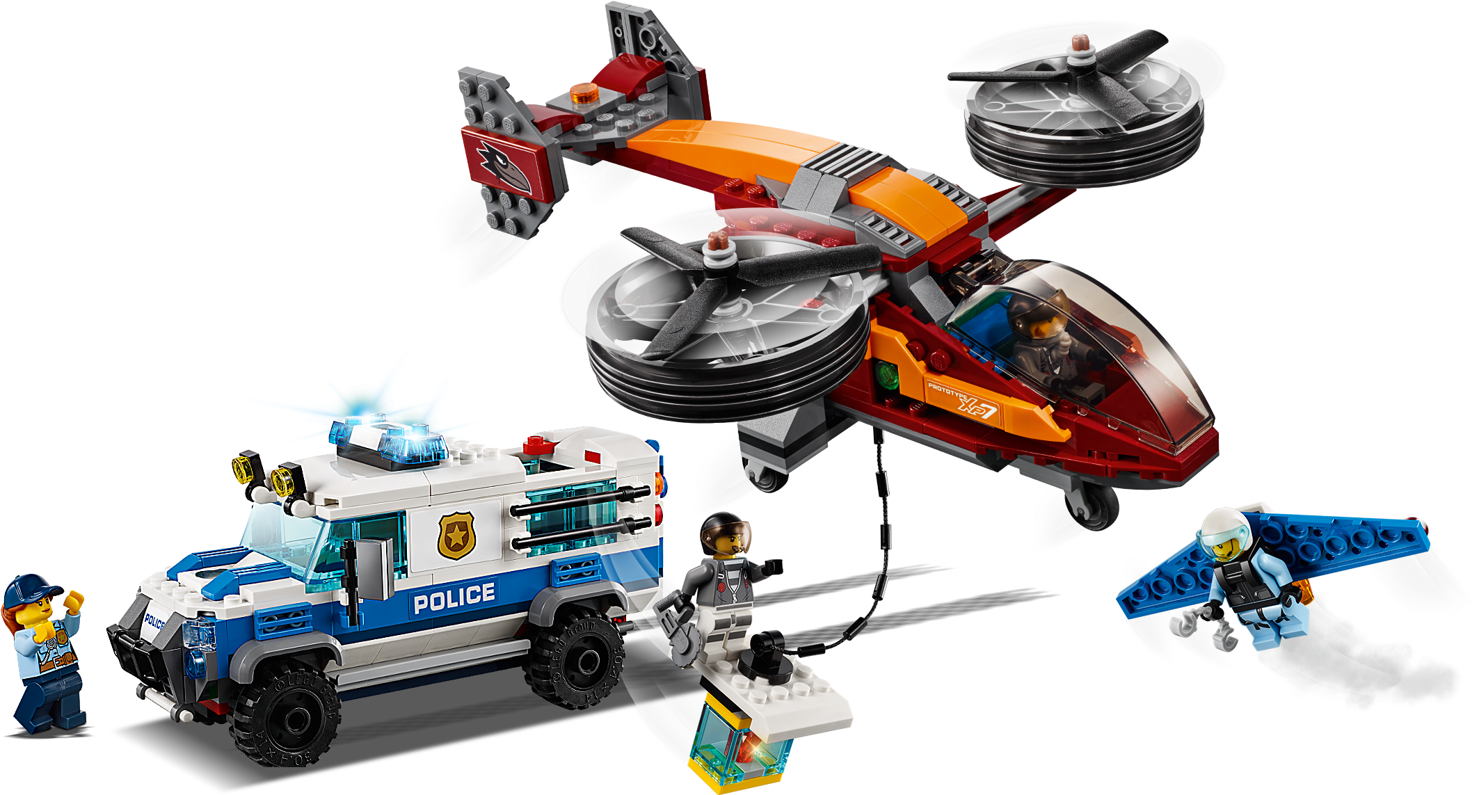 2019 Lego City Sky Police 60209 (3641x2048), Png Download
