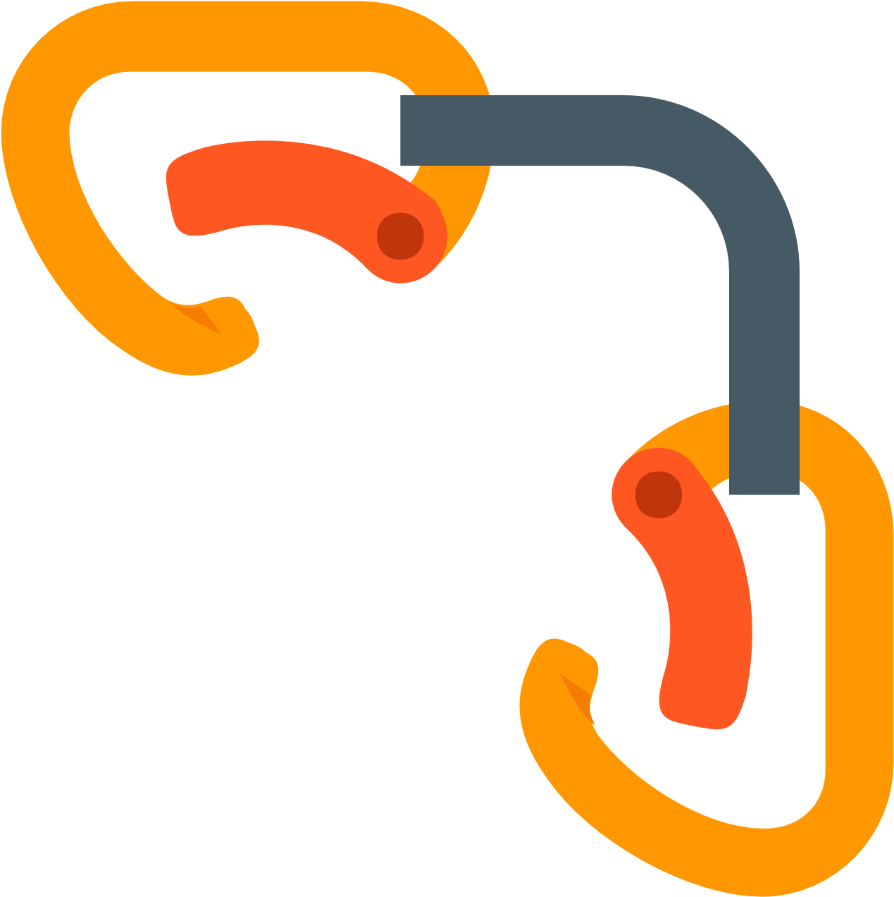 It Consists Of Two Carabiners Connected By A Rope - Quickdraw Png (1600x1600), Png Download