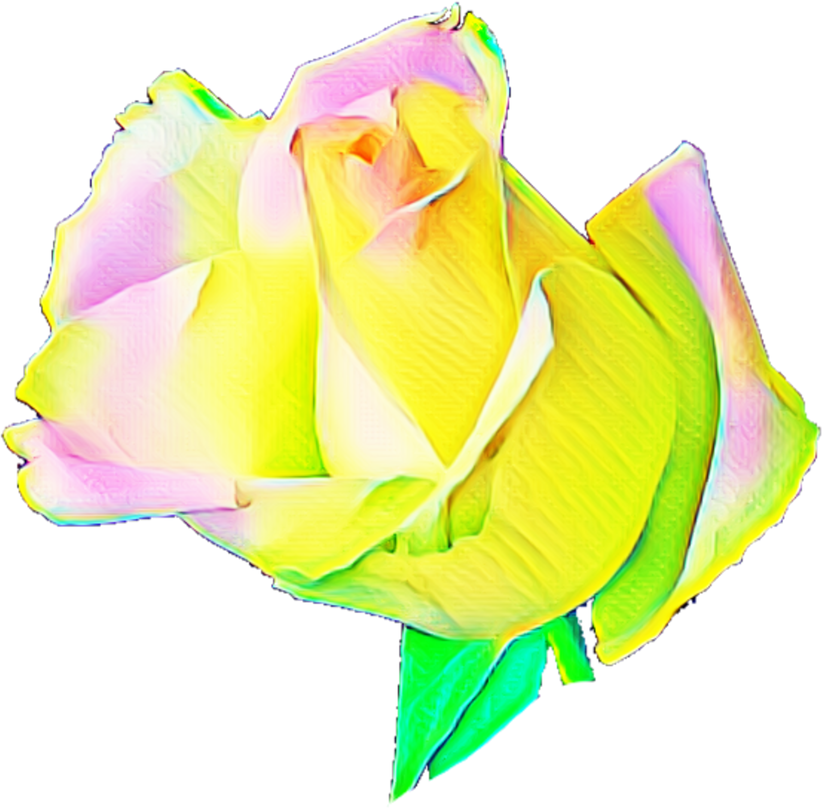 Clip Art Illustration Of A Rose Bud Beginning To Open - Rose (3100x3100), Png Download
