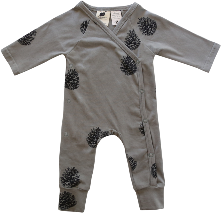 Pinecone Print Kimono Romper - One-piece Garment (1024x1023), Png Download