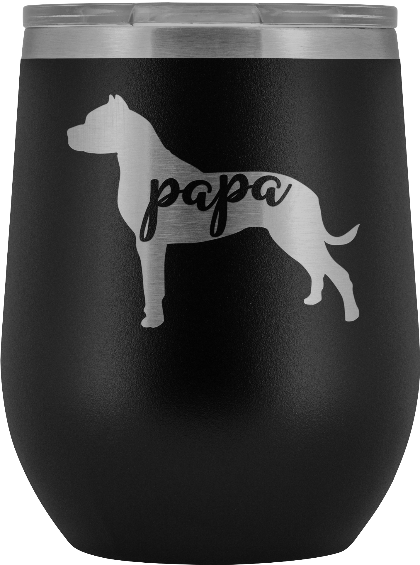 Pit Bull Papa Wine Tumbler With Lid, Pitbull Dog Dad - Tumbler (2000x2000), Png Download