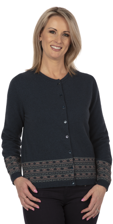 Ocean Fairisle Cardigan Ne749 - Cardigan (552x800), Png Download