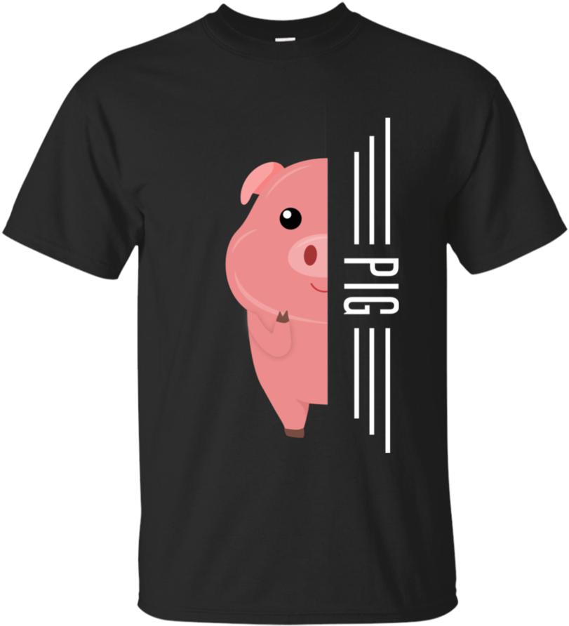Pig Half Face Tshirt G200 Gildan Ultra Cotton T Shirt - Shirt (900x900), Png Download
