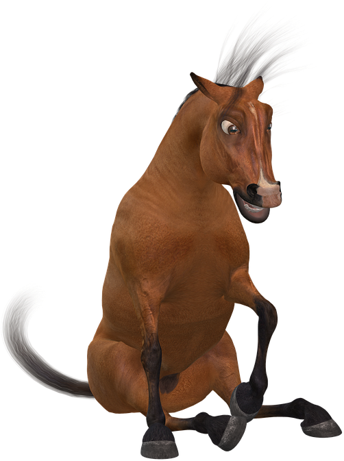 Funny Horse Png - Horse Toon (540x720), Png Download