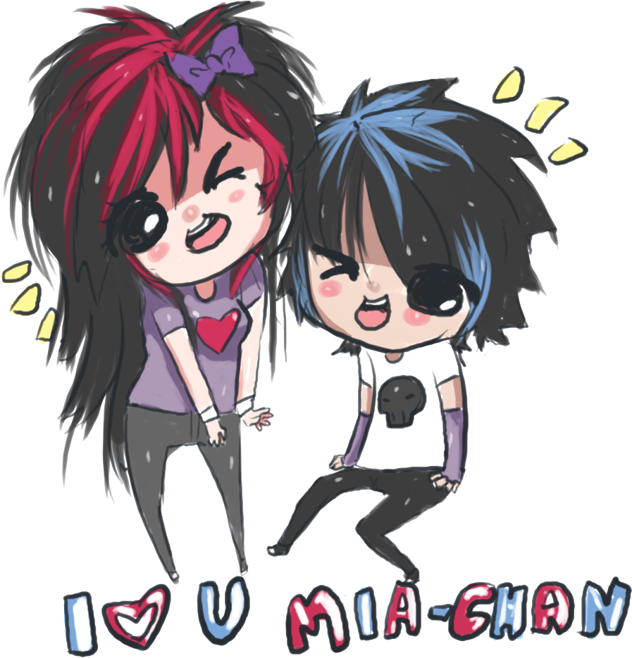 Best Friends Chibi Photo - Emo Scene Png (896x1024), Png Download