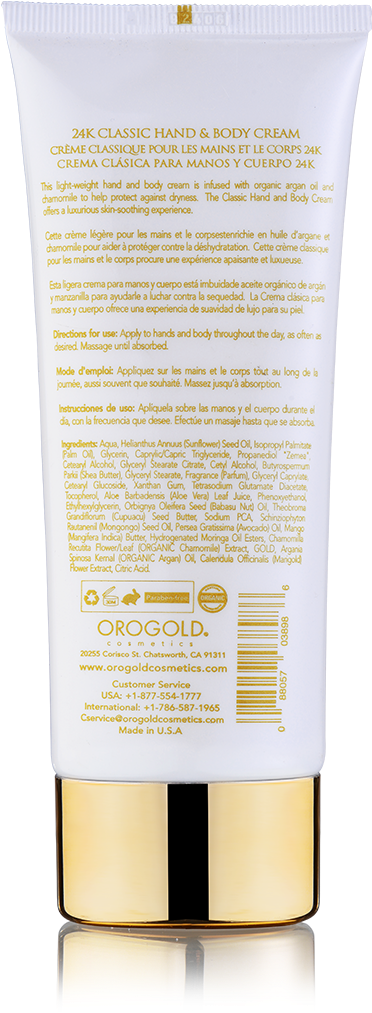 Orogold White Gold 24k Classic Hand And Body Cream - Cosmetics (800x1120), Png Download