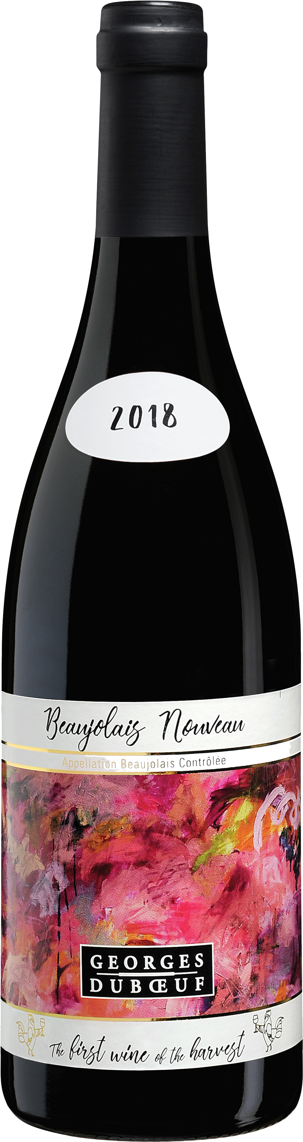 Beaujolais Nouveau Wine 2018 (1299x4134), Png Download