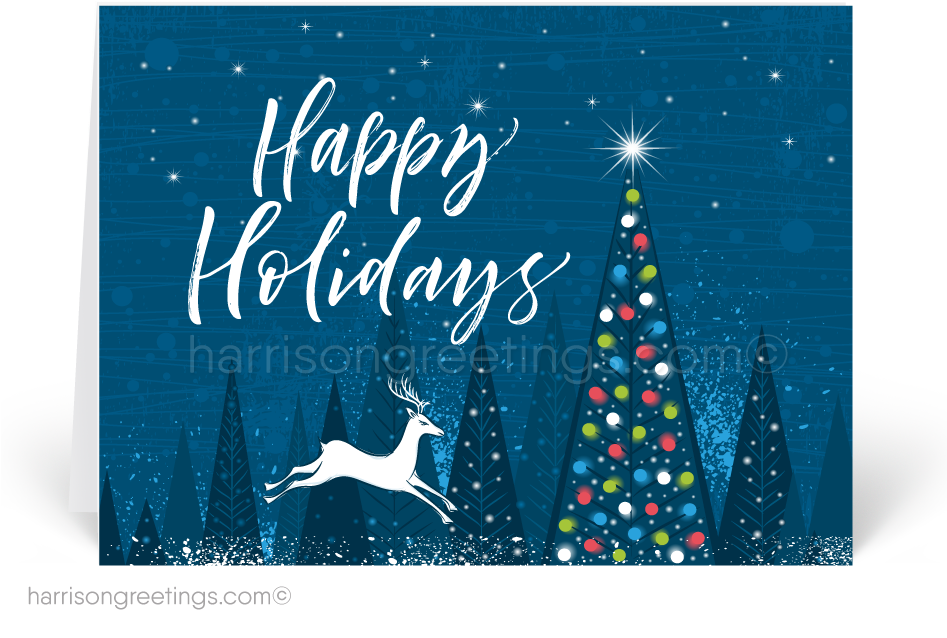 Modern Retro Greeting Harrison - Happy Holidays Greeting (946x704), Png Download