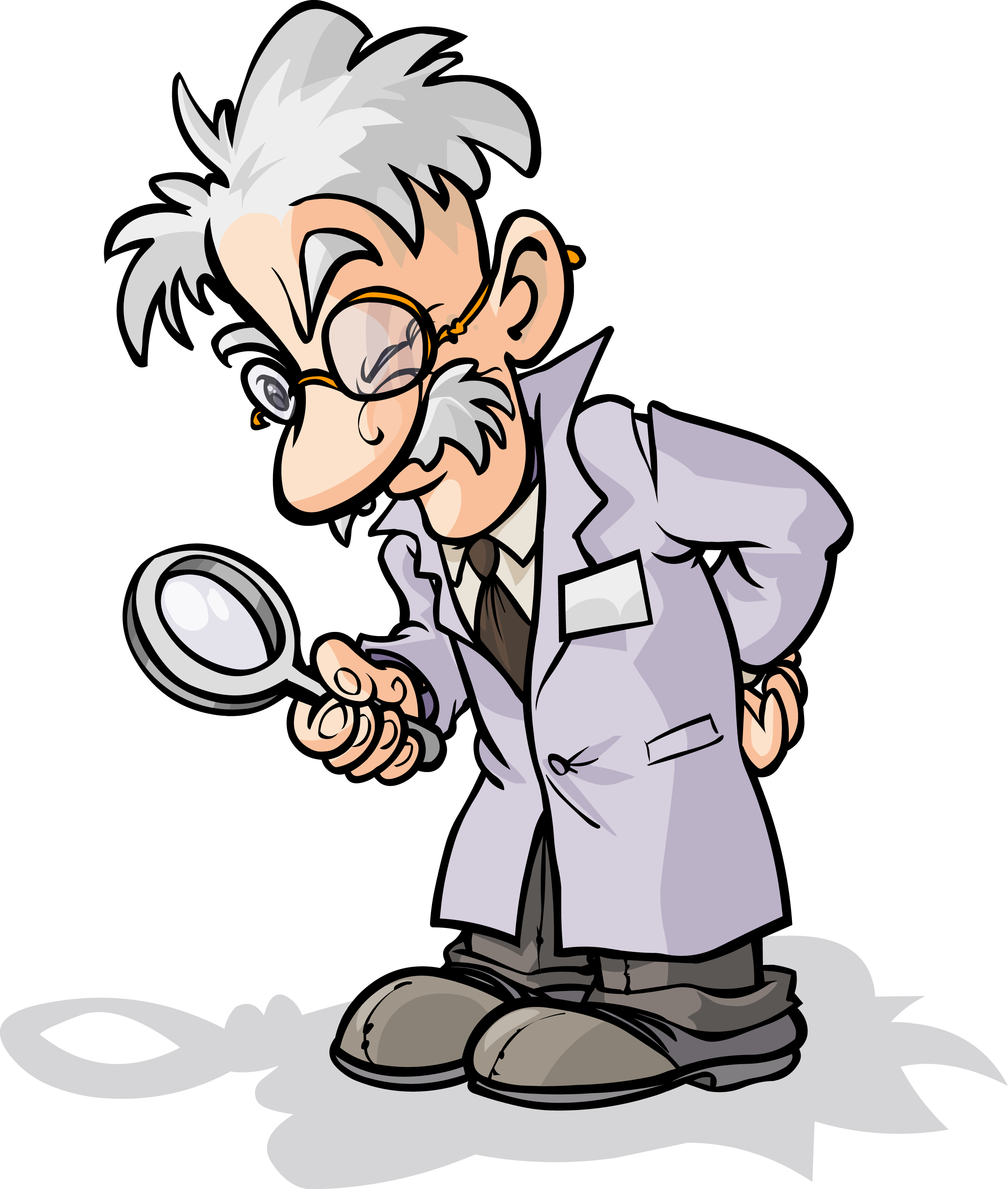 Magnifying Glass Scientist Cartoon Clip Art - Cartoon Scientist Magnifying Glass (2640x3114), Png Download