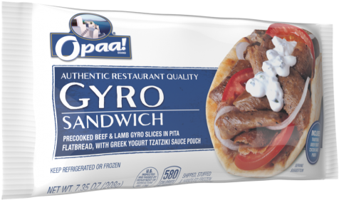 Grecian Delight Premade Gyro Sandwich 12 Per Case - Gyro Sandwich (650x499), Png Download