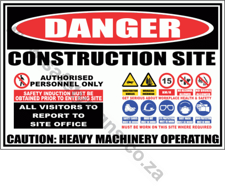 Construction Site Sign - Poster (750x750), Png Download
