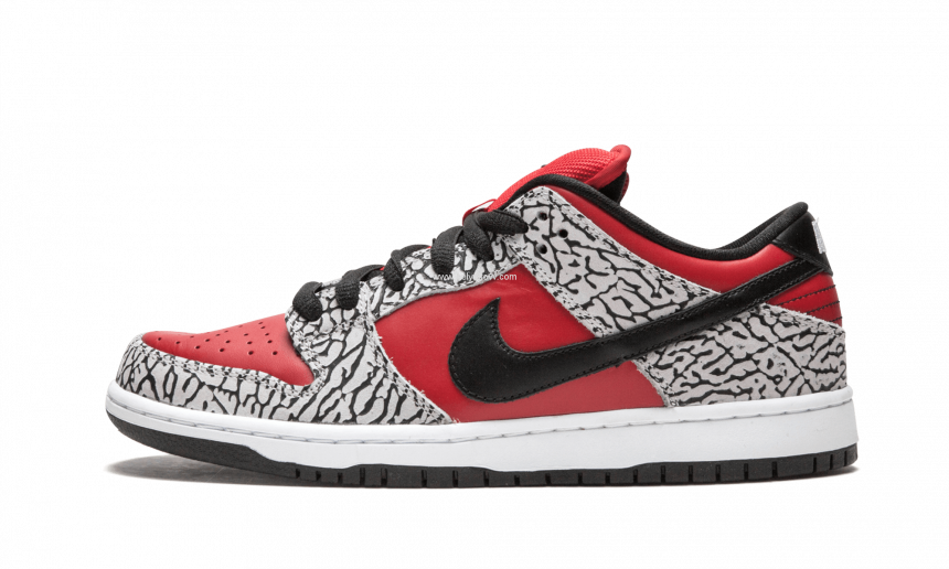 Nike Dunk Sb Low Supreme Red Cement - Nike Free (860x516), Png Download