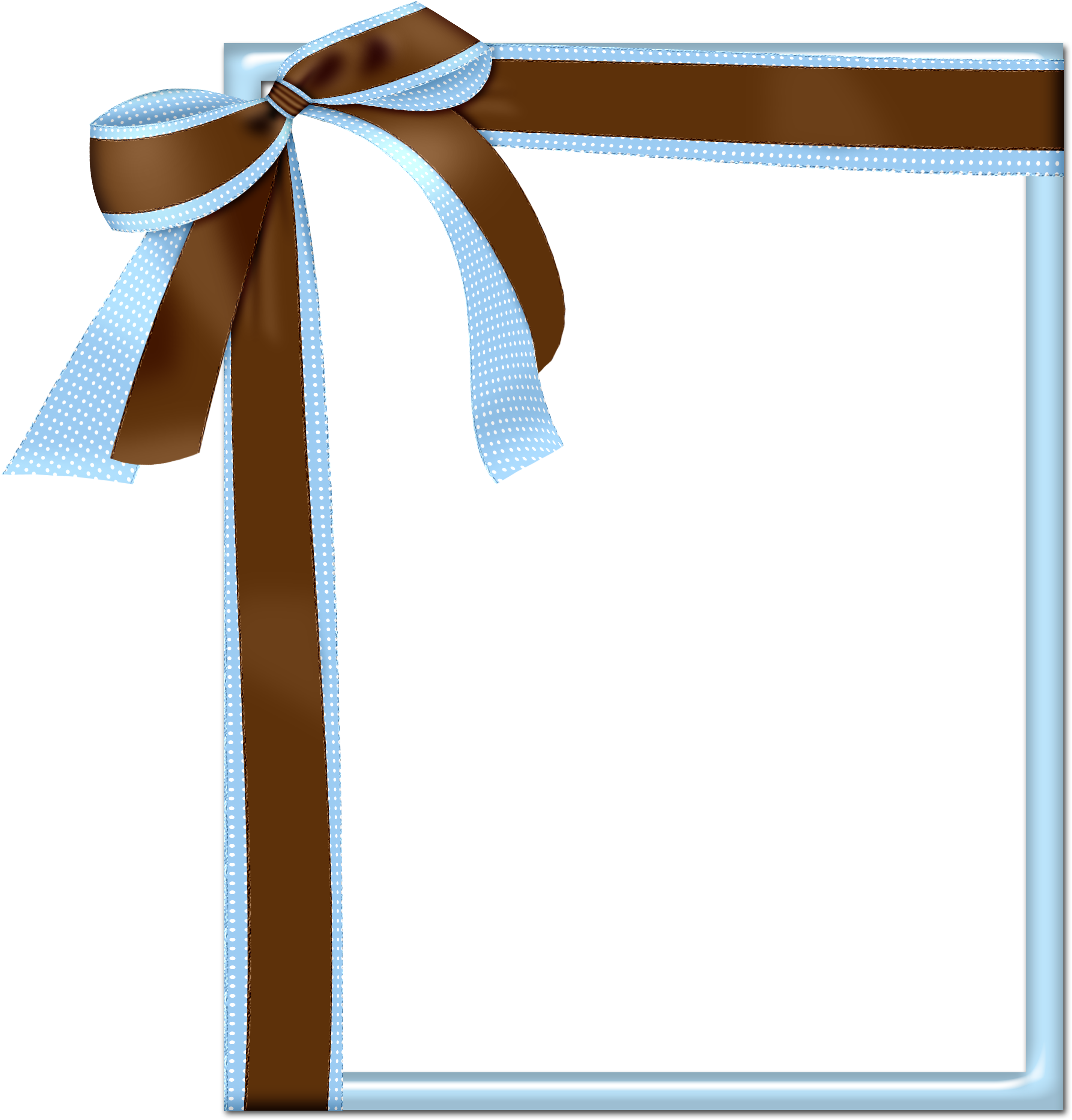 Cookie Clipart Borders - Frame With Blue Ribbon (3006x3097), Png Download