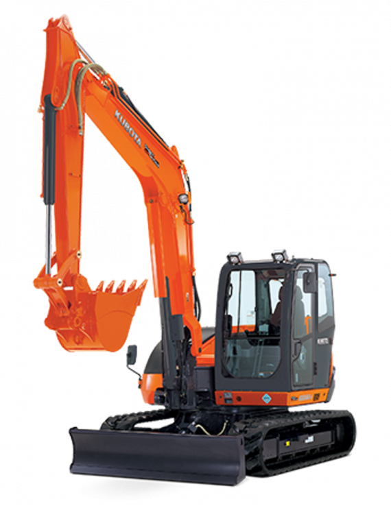 Kubota Kx080-3 Mini Excavator - Kubota Excavators (570x744), Png Download