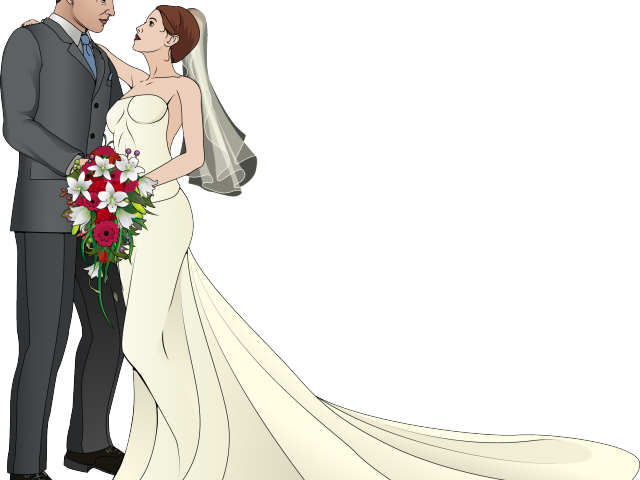 Couple Clipart Marriage - Bride (640x480), Png Download