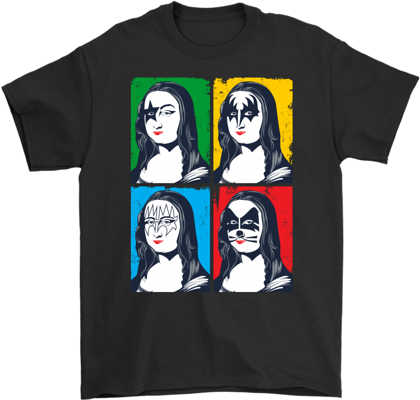 Mona Lisa Kiss Funny Mashup Music And Art T-shirt - We Re Just Two Lost Souls Swimming Fish Bowl (1024x1024), Png Download