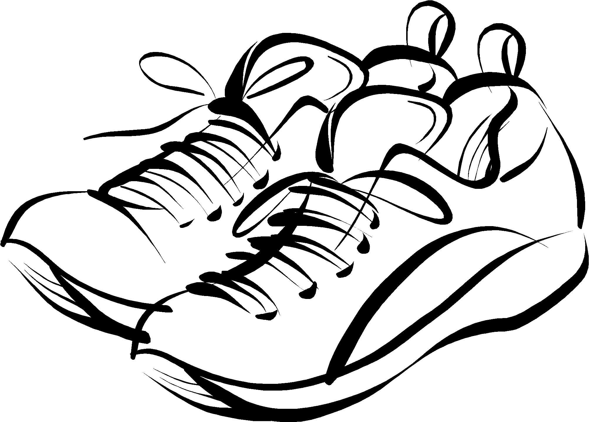 Banner Library Stock Shoe Drawing Panda Free Images - Line Art (2050x1492), Png Download