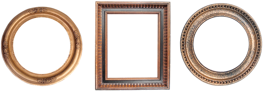 Framed Art For Your Wall Gold Design Carved Filigreed - Oval Frame (960x395), Png Download