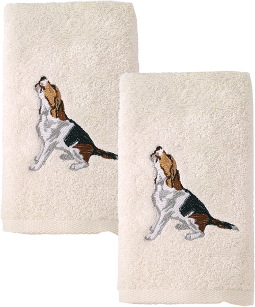 Avanti Linens' Beagle 2-pack Hand Towel - English Foxhound (800x747), Png Download