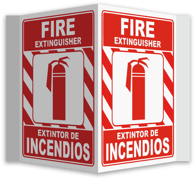 Bilingual 3-way Fire Extinguisher Sign - Placa Não Vendemos Fiado (800x740), Png Download