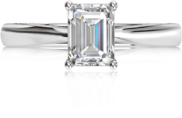 Emerald Cut With Tapered Baguettes Diamond Ring - Pre-engagement Ring (1024x1024), Png Download