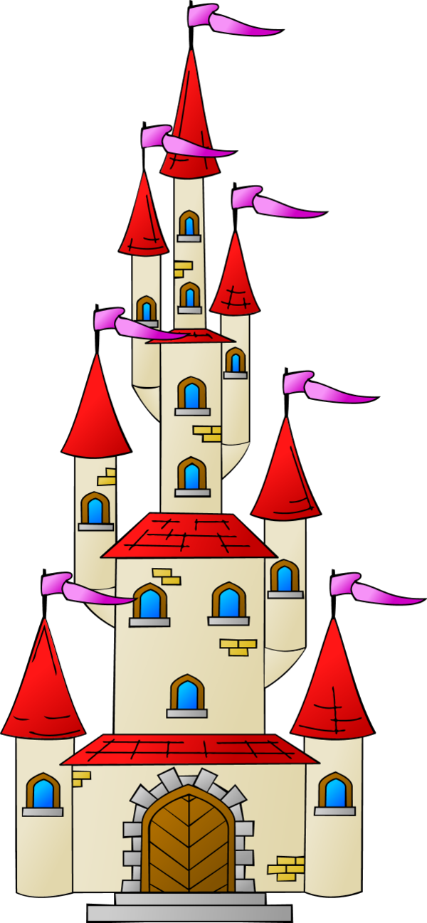 Vector Clip Art - Clipart Castle (600x1297), Png Download