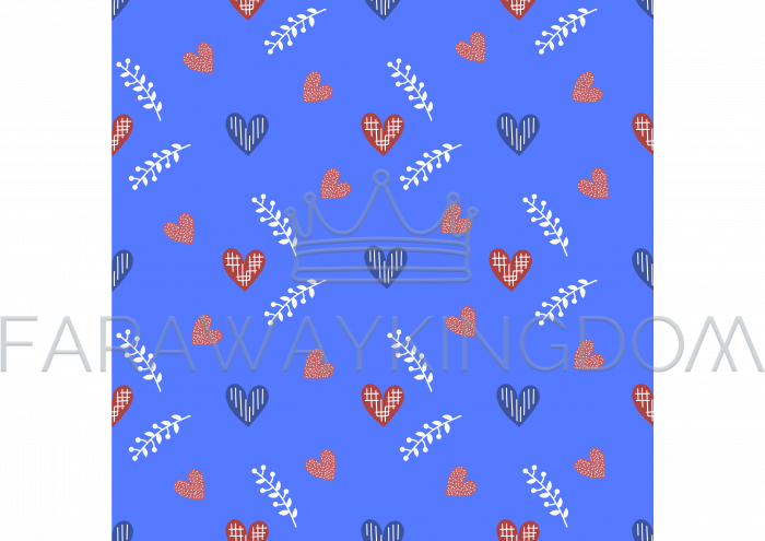 Blue Heart Valentine Day Seamless Pattern Vector Illustration - Hot Air Balloon (700x495), Png Download