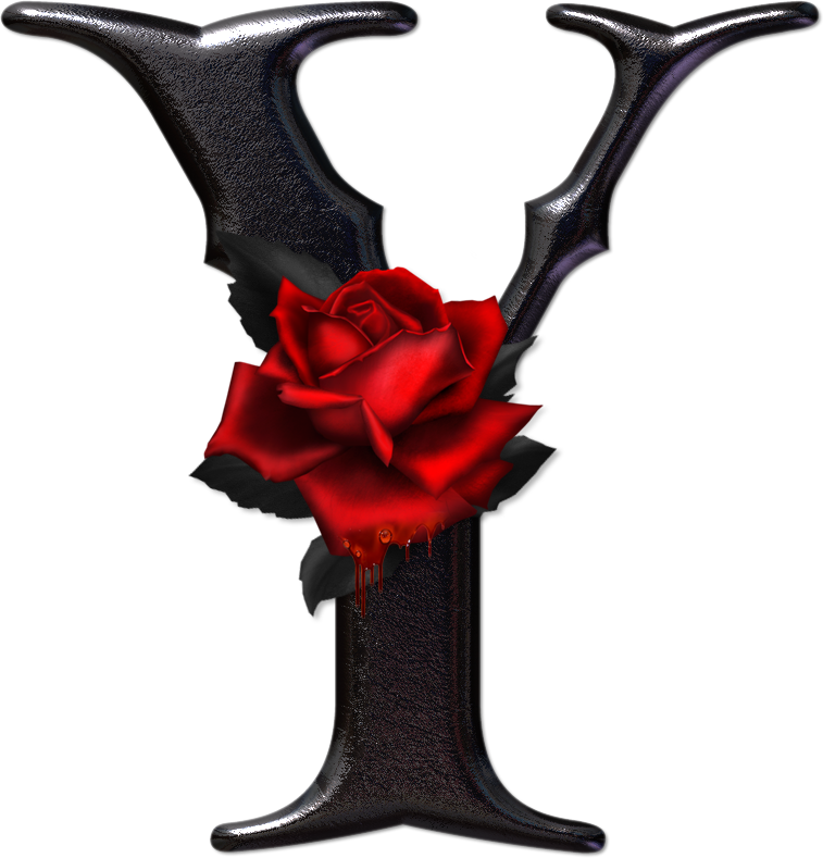 Alfabeto Gótico Con Rosas Rojas - Letra Y En Gotica (757x789), Png Download