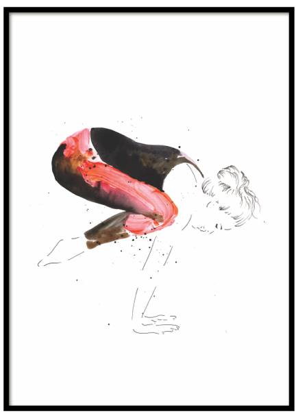 Bakasana Neon Yoga Pose Print - Sketch (520x640), Png Download