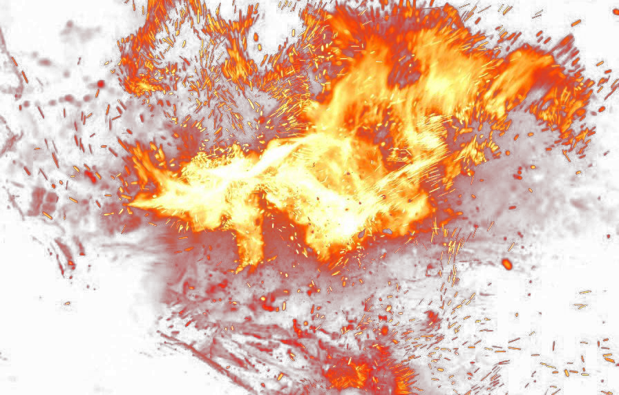 Desktop Free Creative Pull The Flames - Flame (896x572), Png Download