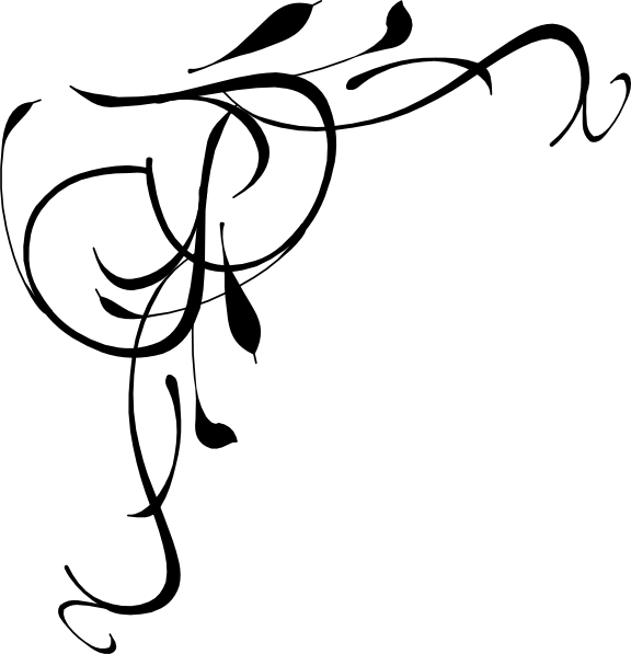 Black Swirls Corner Bing Images - Line Art (576x597), Png Download