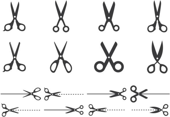 Cortar Aquí Tijeras Vector - Monochrome (700x490), Png Download