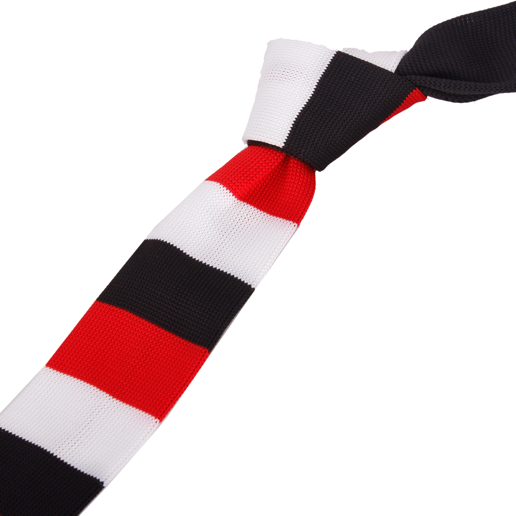 Corbata Tejida Negro Blanco Y Rojo - Knot (1024x1024), Png Download