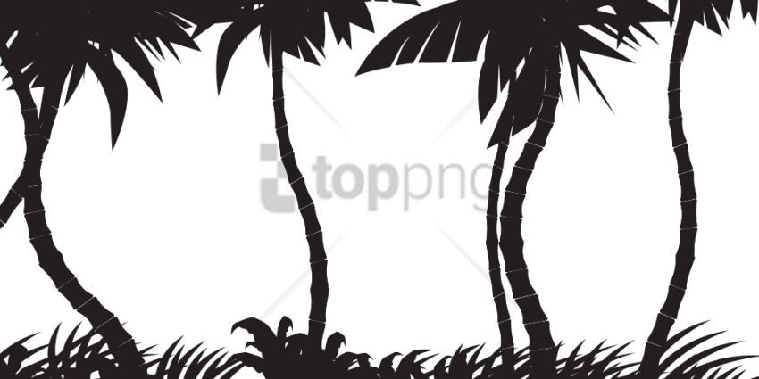 Free Png Download Jungle Tree Silhouette Png Images - Jungle Tree Silhouette Png (850x425), Png Download