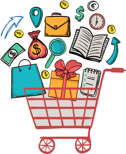 Image - Online Shopping (605x517), Png Download