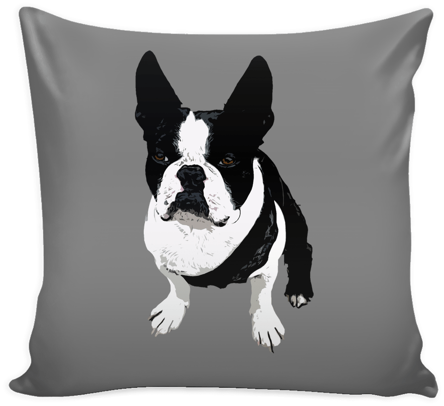 Boston Terrier Dog Pillow Cover - Pillow (1024x1024), Png Download