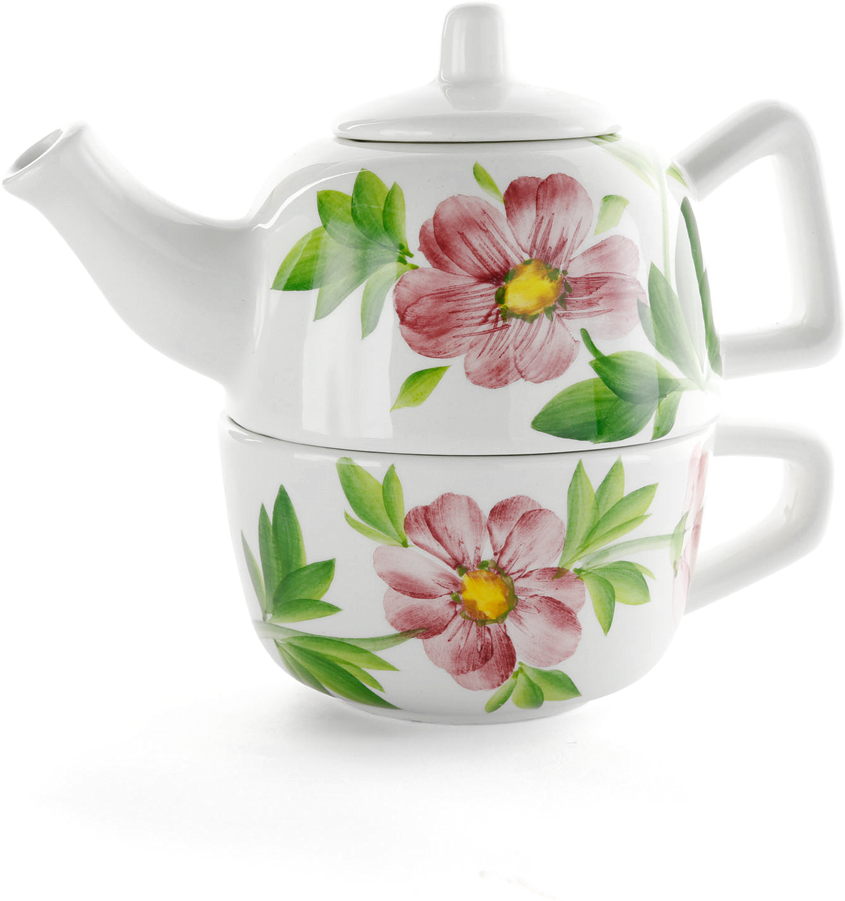 Picture Of Mallow Teapot With Cup - Teapot (1280x1280), Png Download