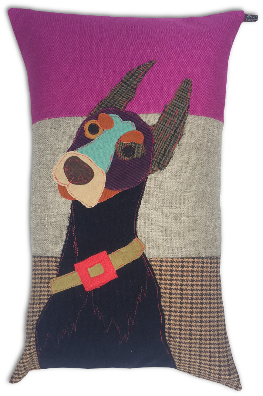 Prince The Doberman Cushion - Cushion (531x800), Png Download