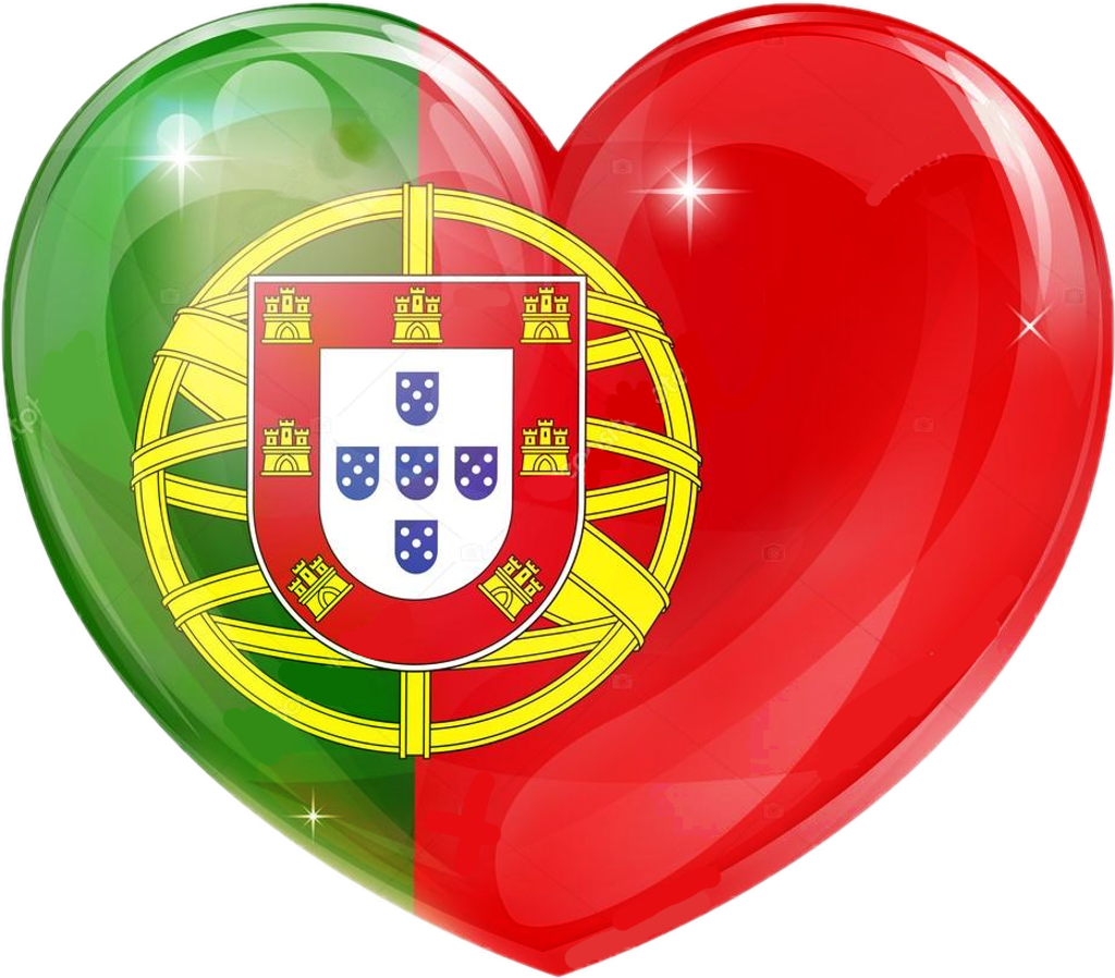 #portugal #heart #flag #cristal - Portugal Flag (1024x898), Png Download