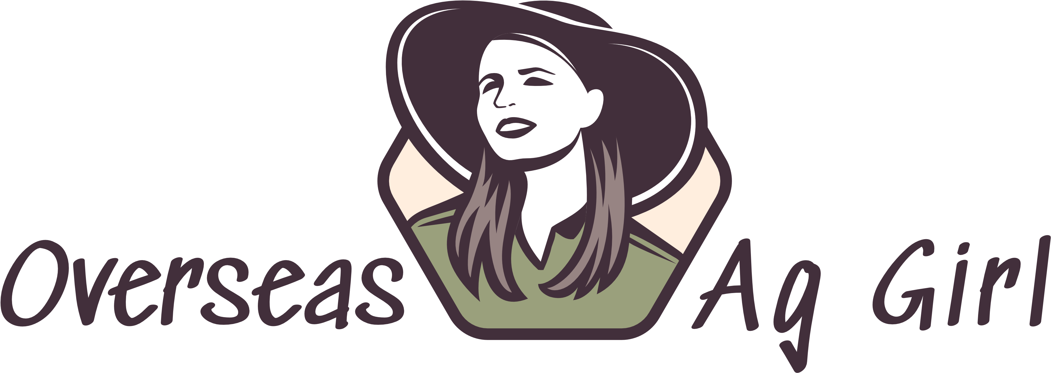 Overseas Ag Girl - Illustration (3971x1581), Png Download