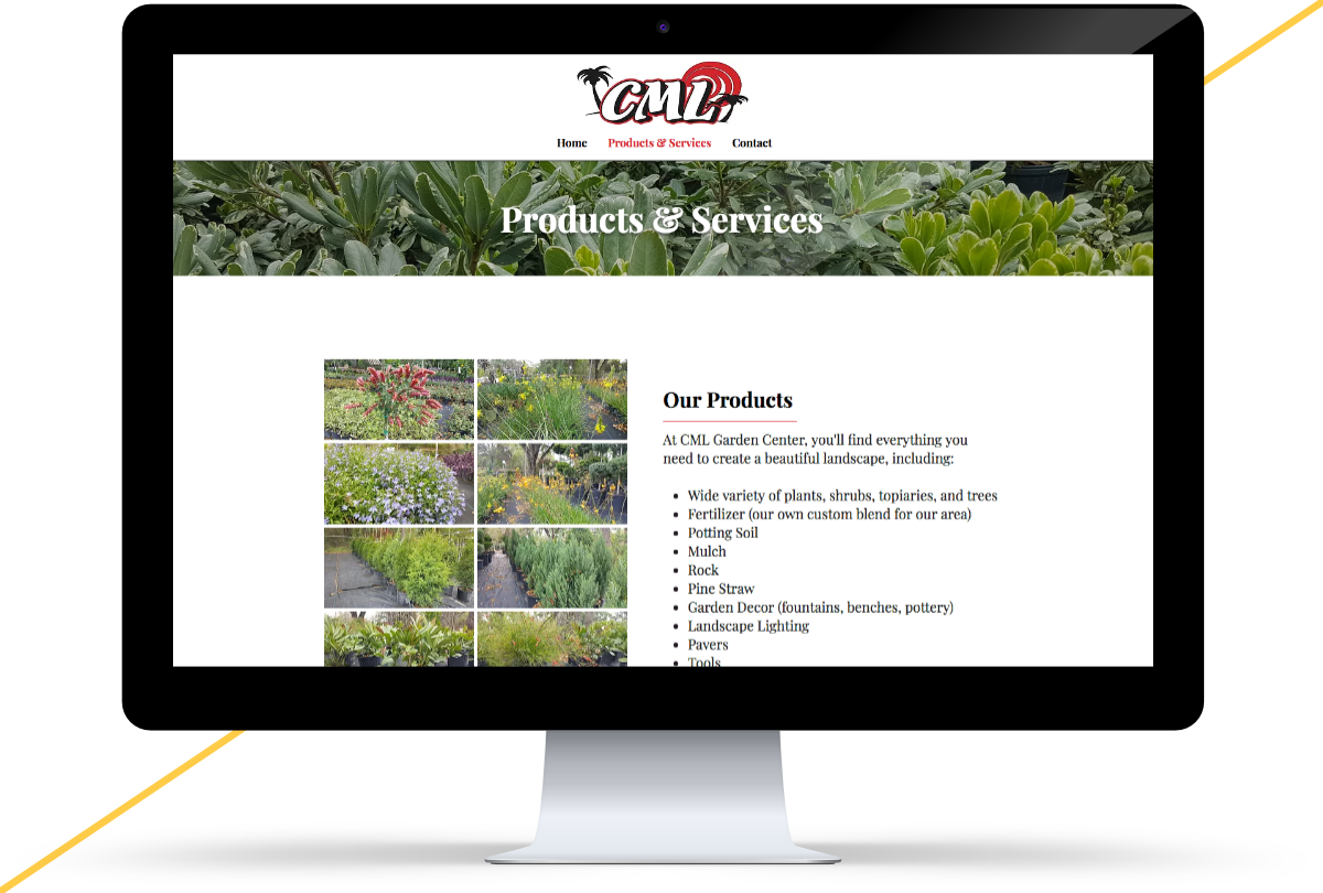 Imac Mockup Of The Cml Garden Center Website - Led-backlit Lcd Display (1200x810), Png Download