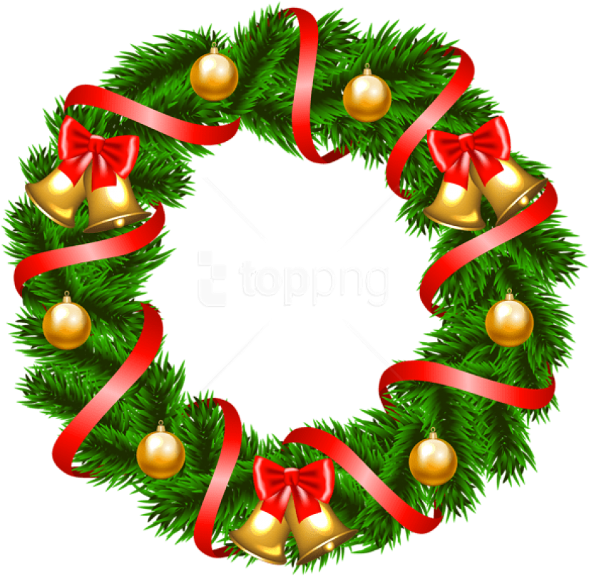 Free Png Decorative Christmas Wreath Png - Christmas Wreath Png Transparent (850x839), Png Download