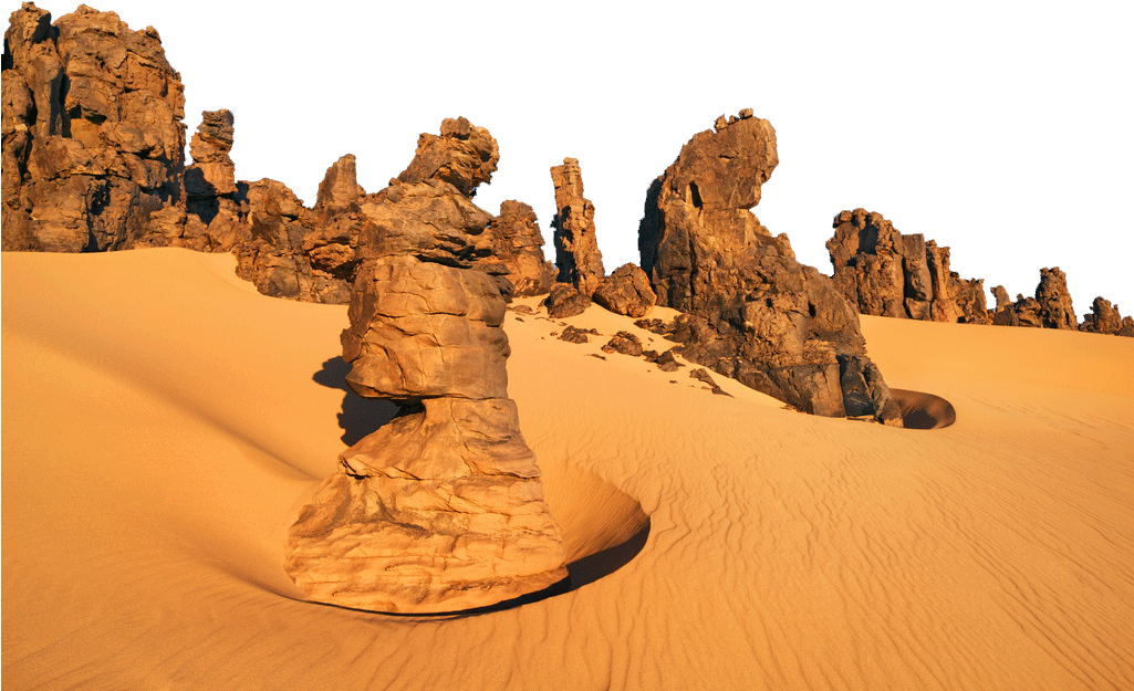 Rocky Sight On Sand Png Image - Sahara (1024x683), Png Download