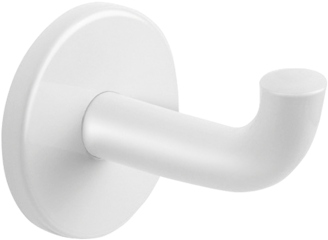 White Powder-coated Stainless Steel Coat Hook, Long - Plastic (600x600), Png Download