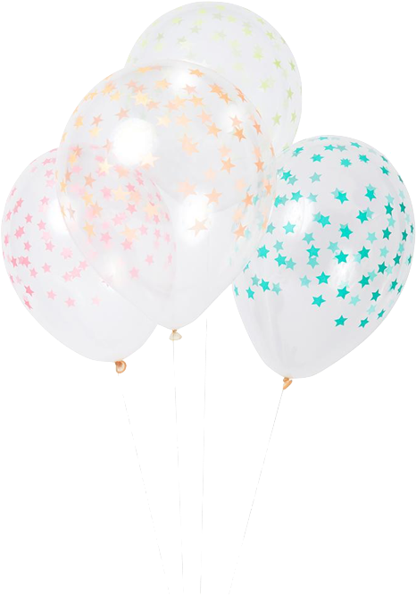 Multicolour Star Balloons - Meri Meri Mixed Star Balloons (508x680), Png Download