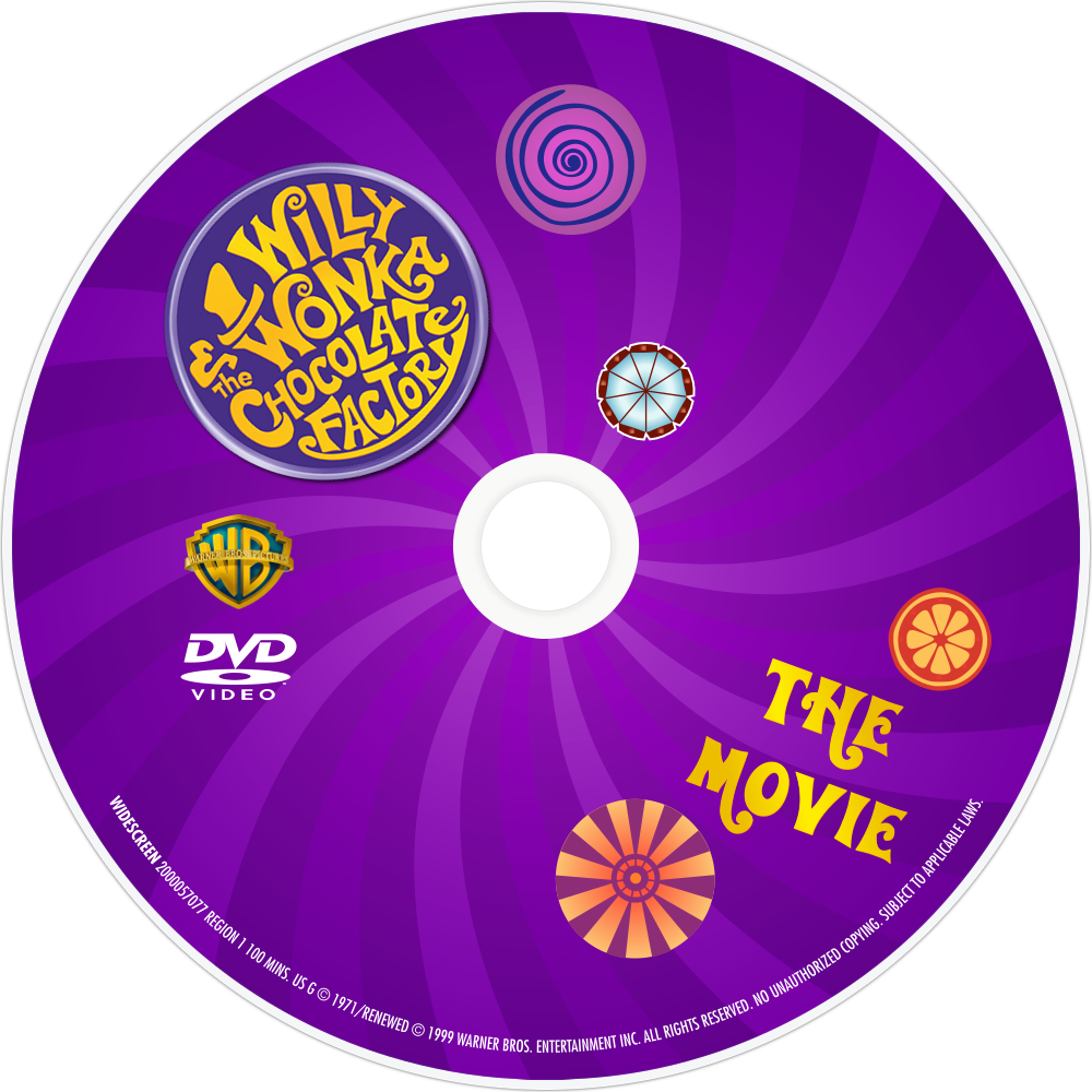 Willy Wonka & The Chocolate Factory Dvd Disc Image - Tom & Jerry Willy Wonka And The Chocolate Factory (1000x1000), Png Download