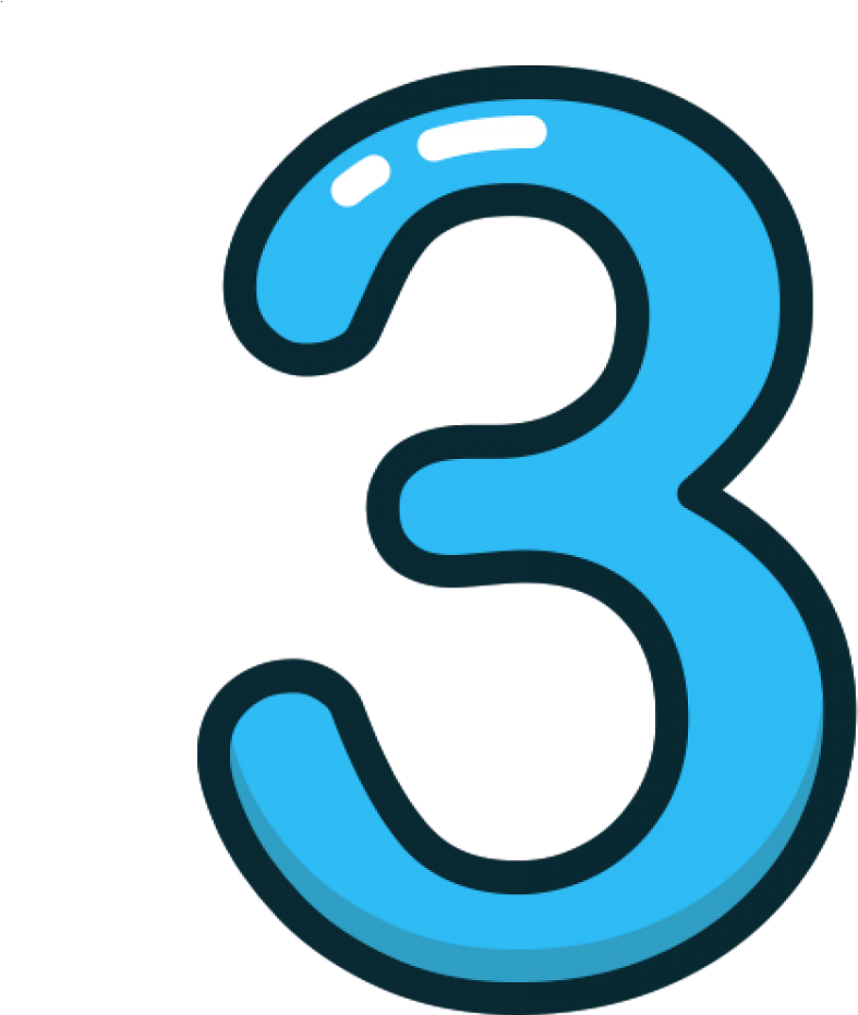Numero Azul 10 - Number 3 Icon Png (960x960), Png Download