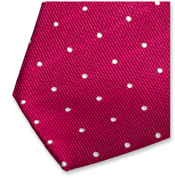 Fuchsia Tie With White Dots - Polka Dot (624x624), Png Download